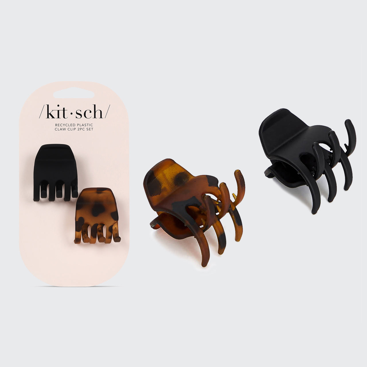Ensemble de 2 pinces à cheveux noires et écaille de tortue - moyenne