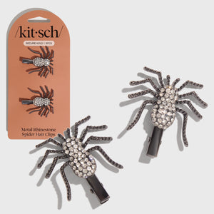 Barrettes à cheveux en métal avec strass Araignée