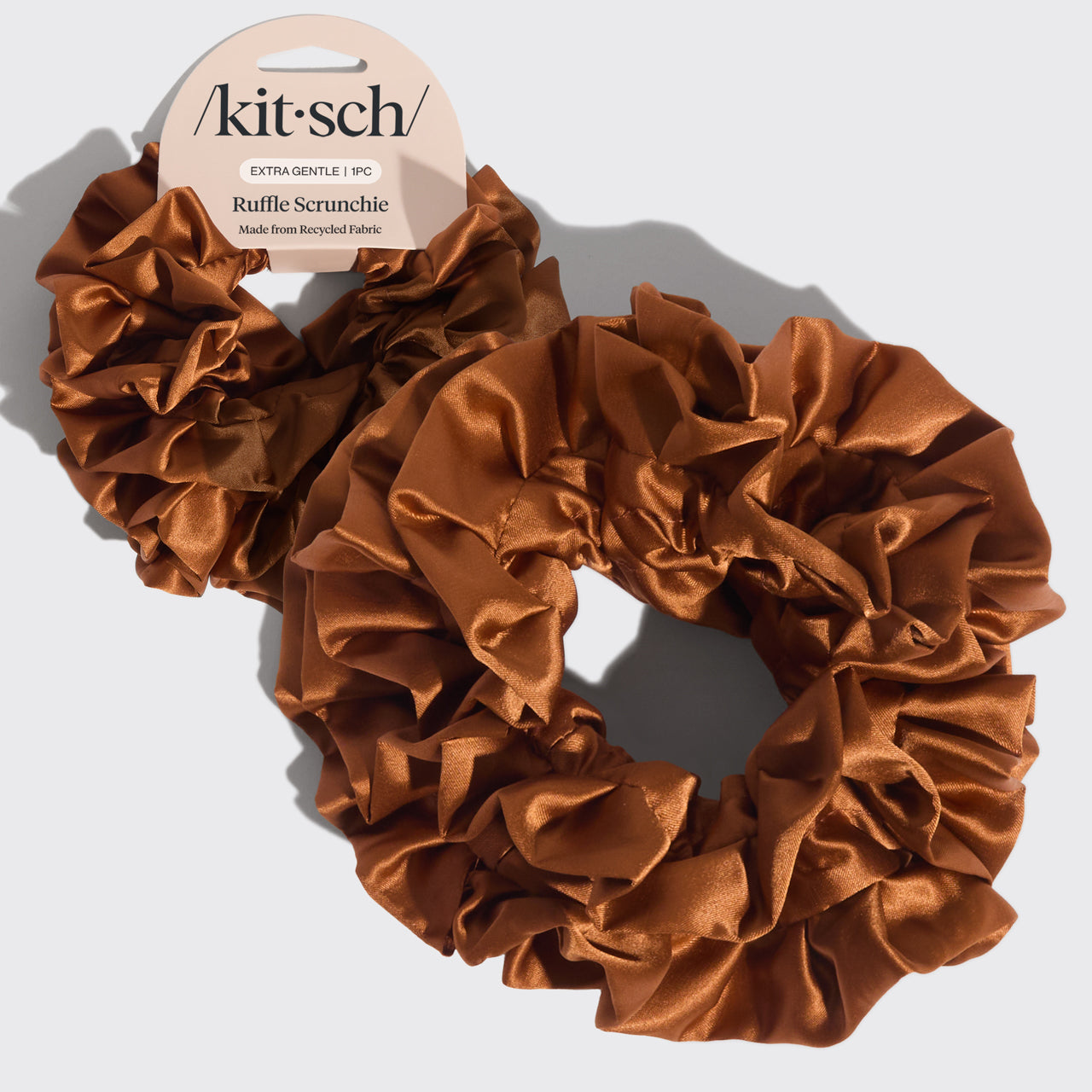 Scrunchie con volantes camel