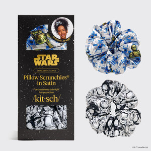 Star Wars™ & Kitsch Pillow Scrunchies® de satén de R2-D2 & Stormtroopers