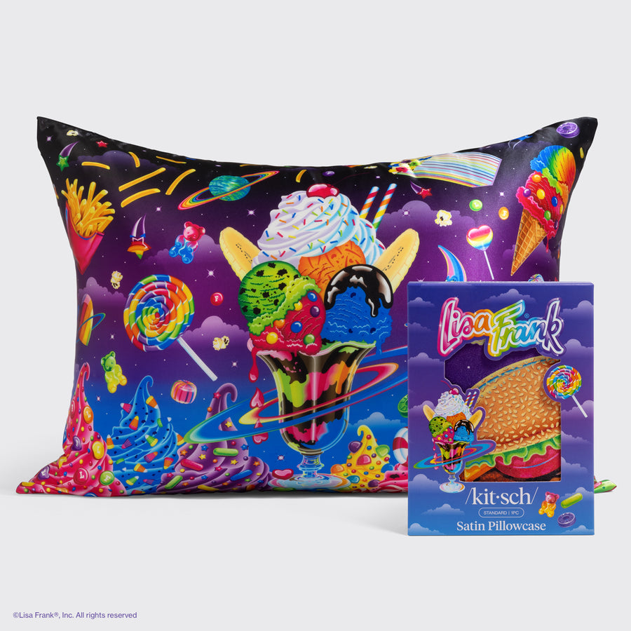 Lisa Frank x Kitsch Satin Pillowcase in Saturn Sundae - hero product shot