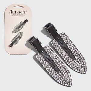 Knitterfreie Clips mit Strass 2er-Set