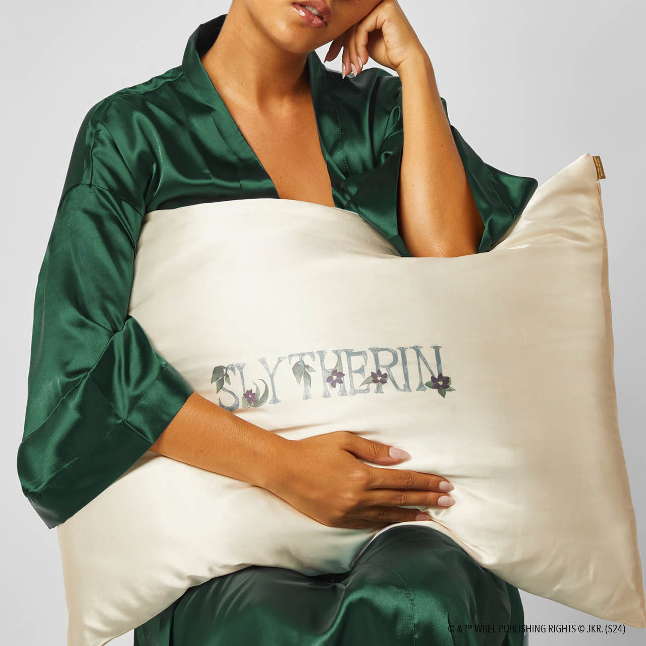 Harry Potter x Kitsch Federa di raso - Serpeverde