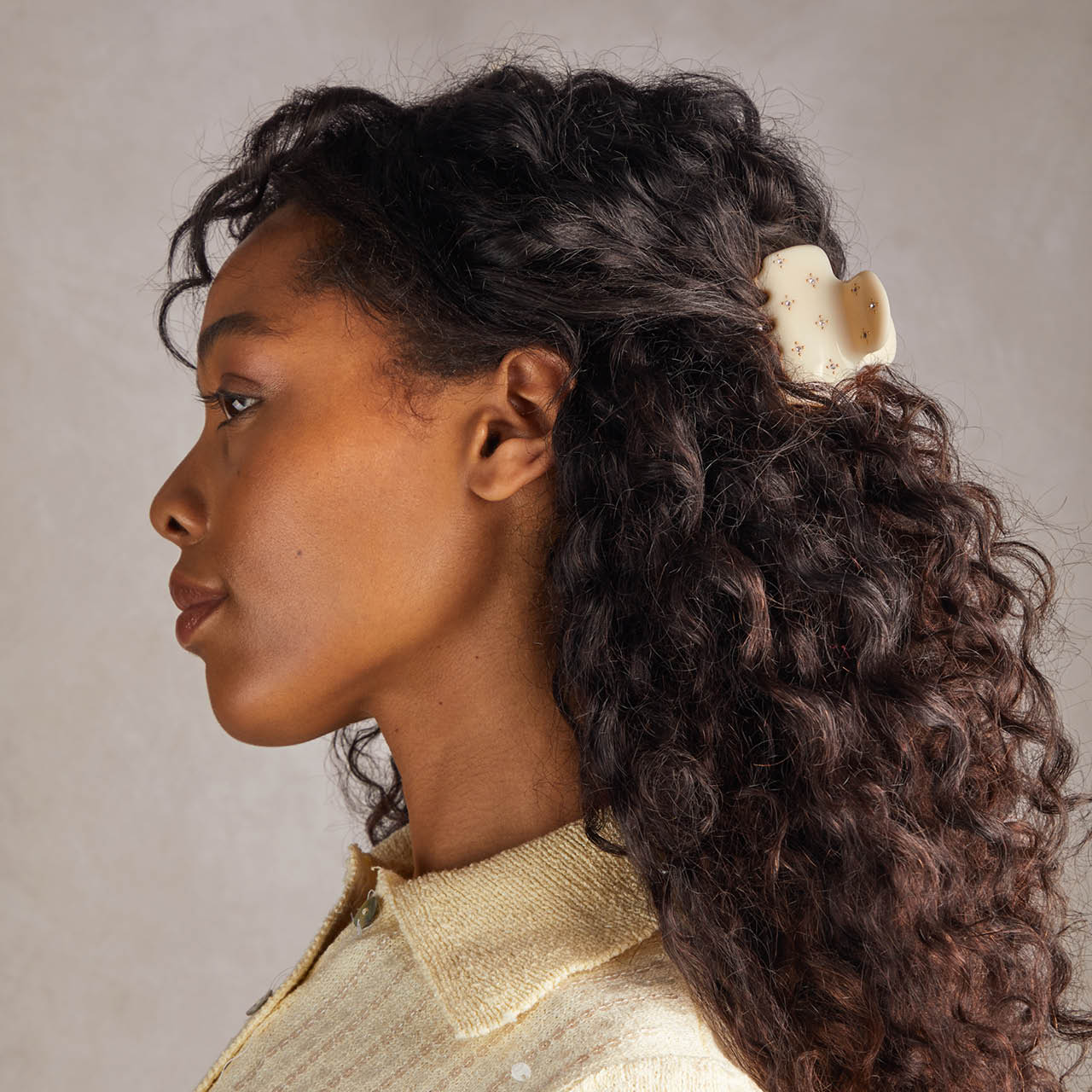 Wolken-Haarclip mit Strass -  Elfenbein