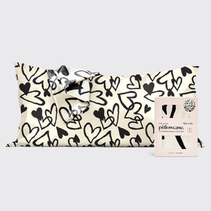 Taie d'oreiller en satin Cœur - King