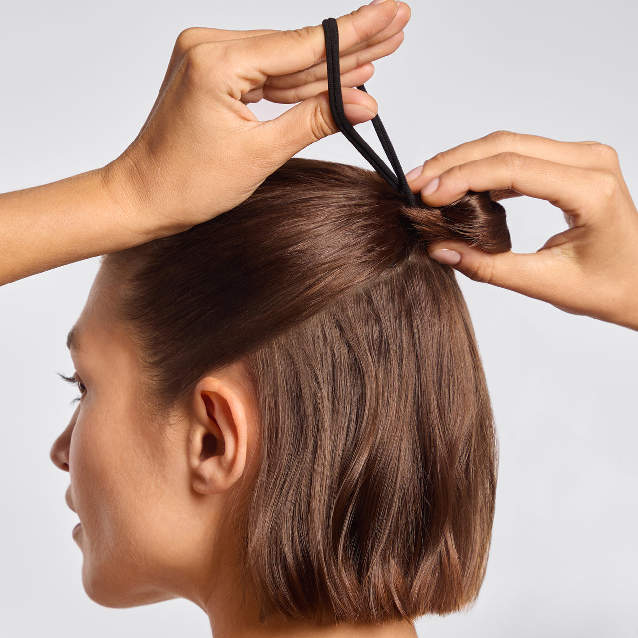 Set di 8 pezzi di elastici per capelli neri senza cuciture