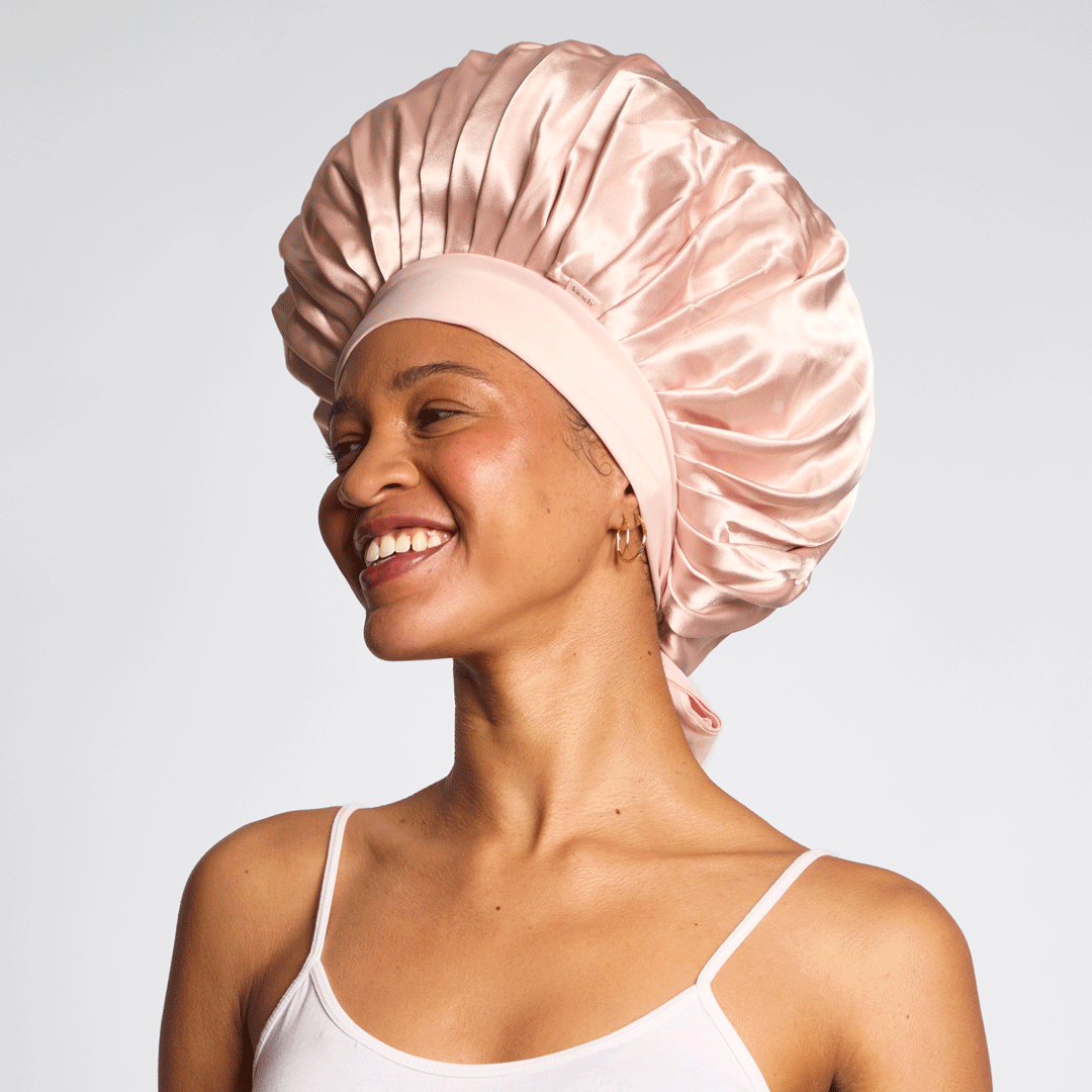 Cuffietta di raso oversize - Blush