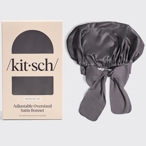 Cuffietta di raso oversize - Grigio antracite