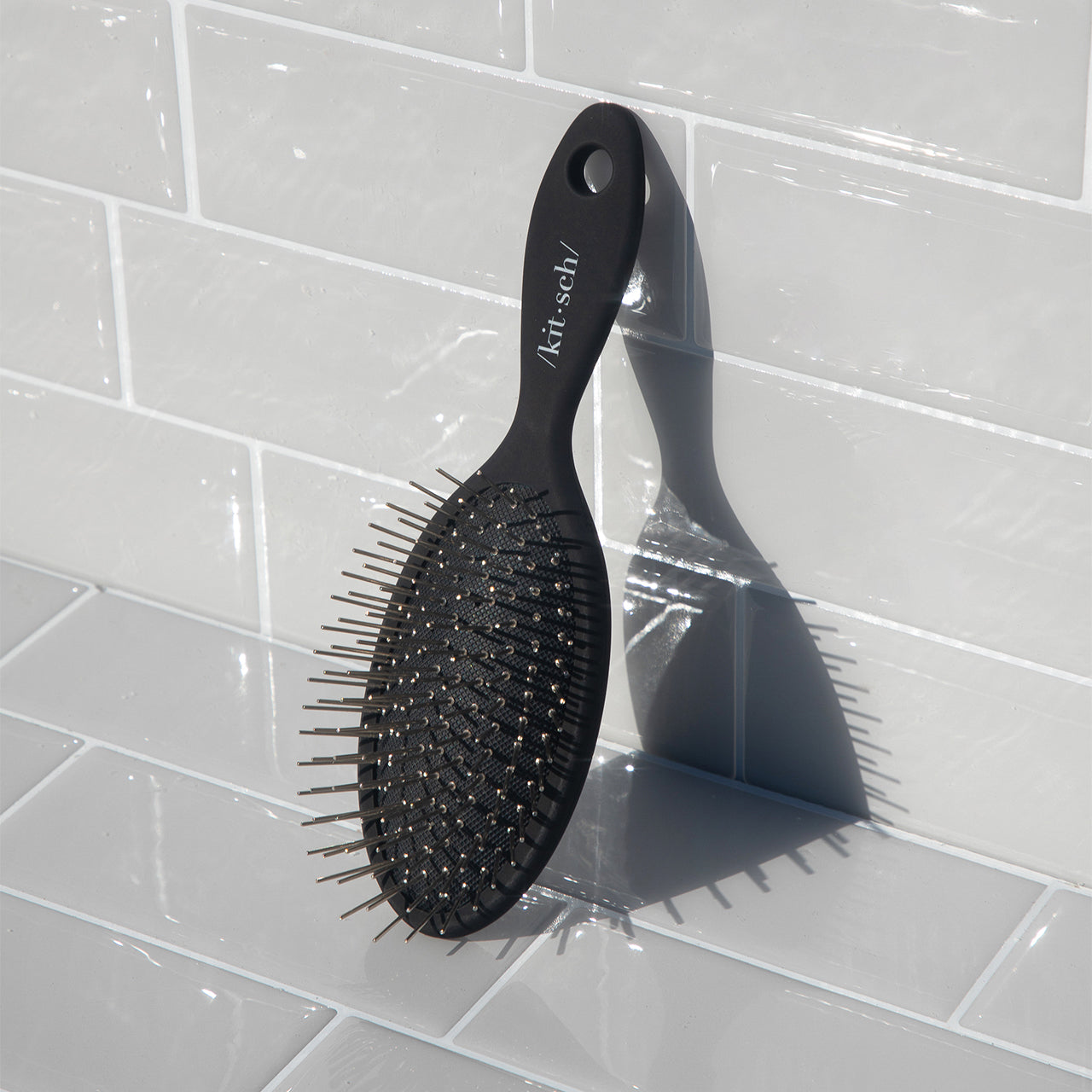 Mini brosse à cheveux de voyage en poils métalliques