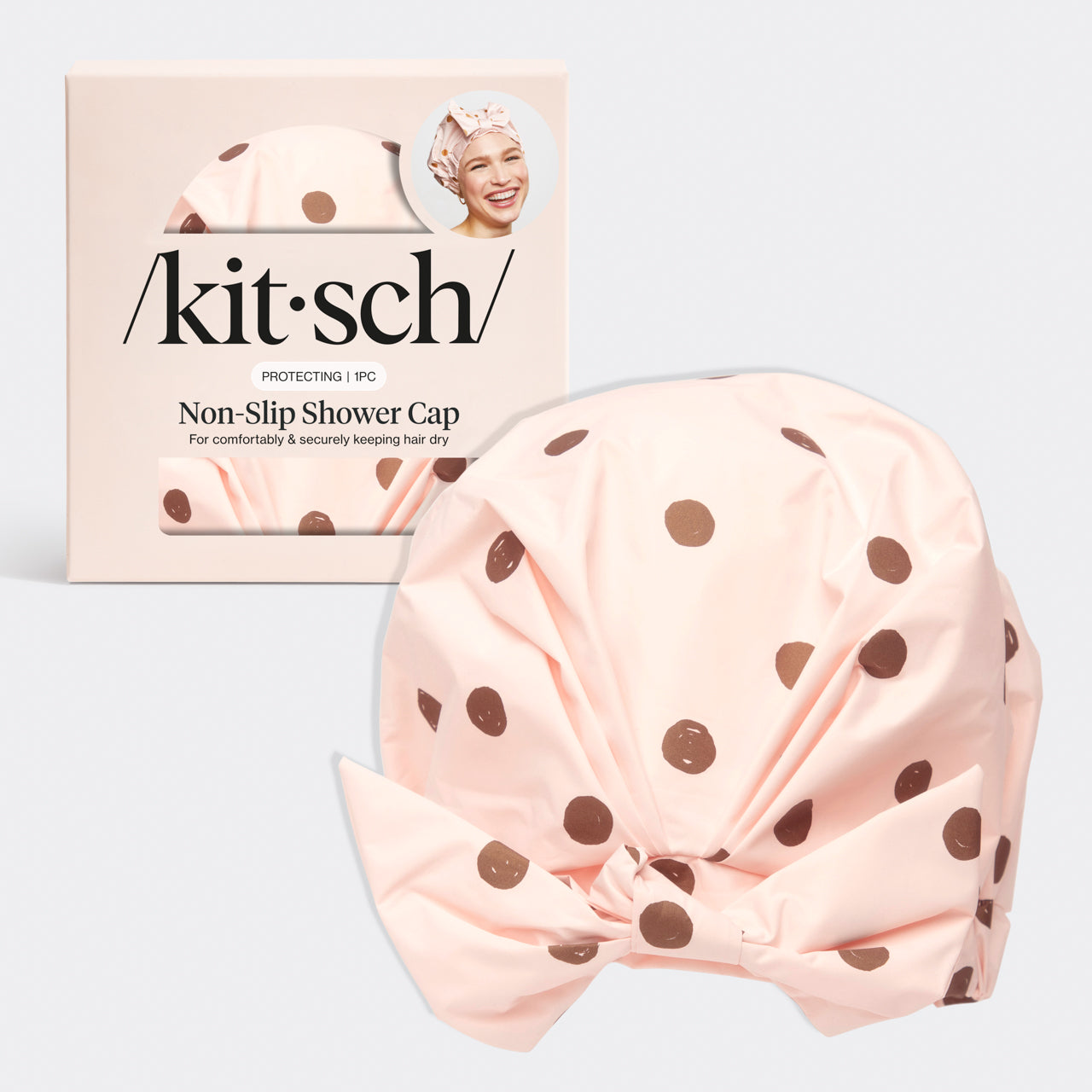 Touca de duche de luxo - Blush Dot