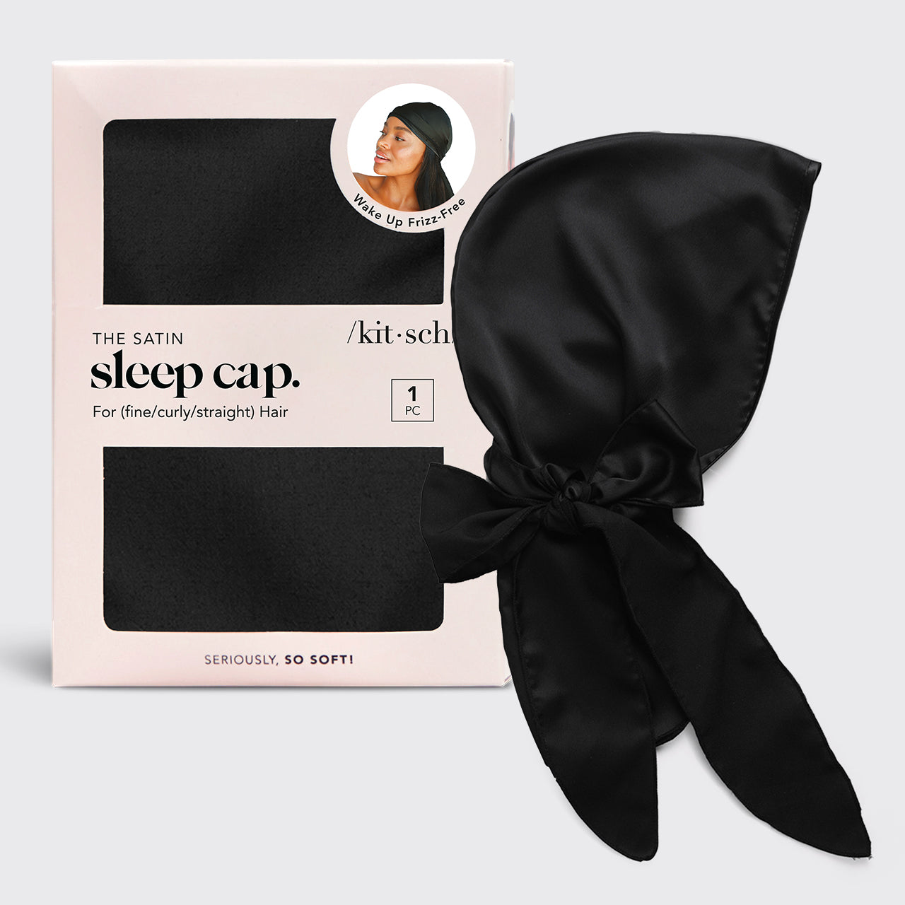 Satin Sleep Cap - Black