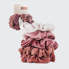Coletero de terciopelo 5uds - Rosa/Malva