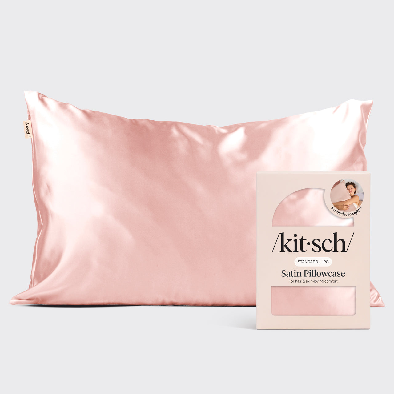 Taie d'oreiller en satin -  Blush