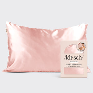 Taie d'oreiller en satin -  Blush