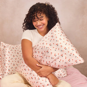 Taie d'oreiller en satin Cherry Print - King