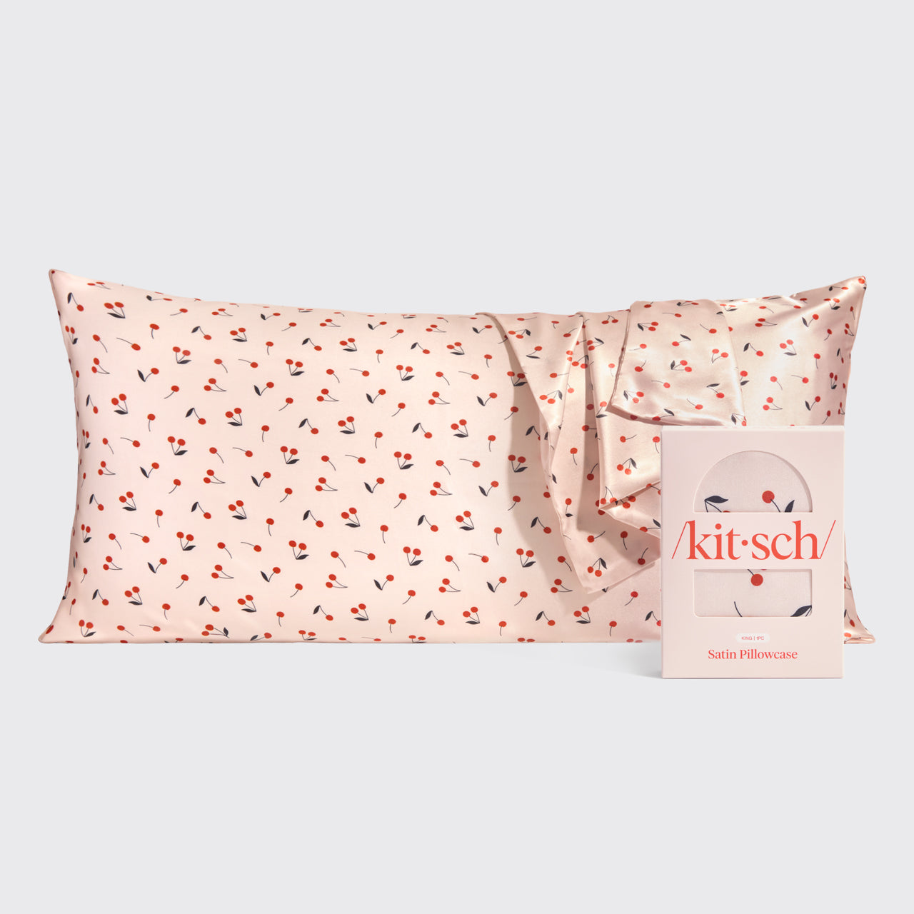 Taie d'oreiller en satin Cherry Print - King