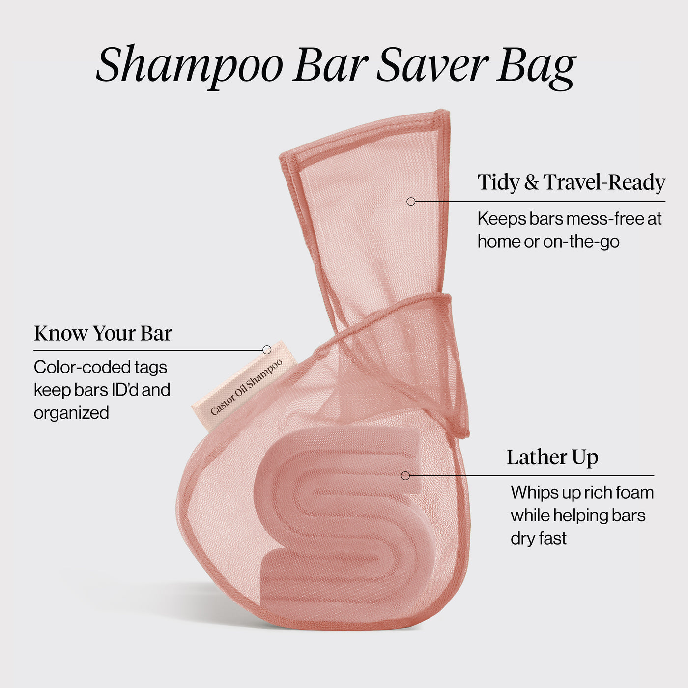 Sacchettino porta shampoo - Olio di ricino - Terracotta