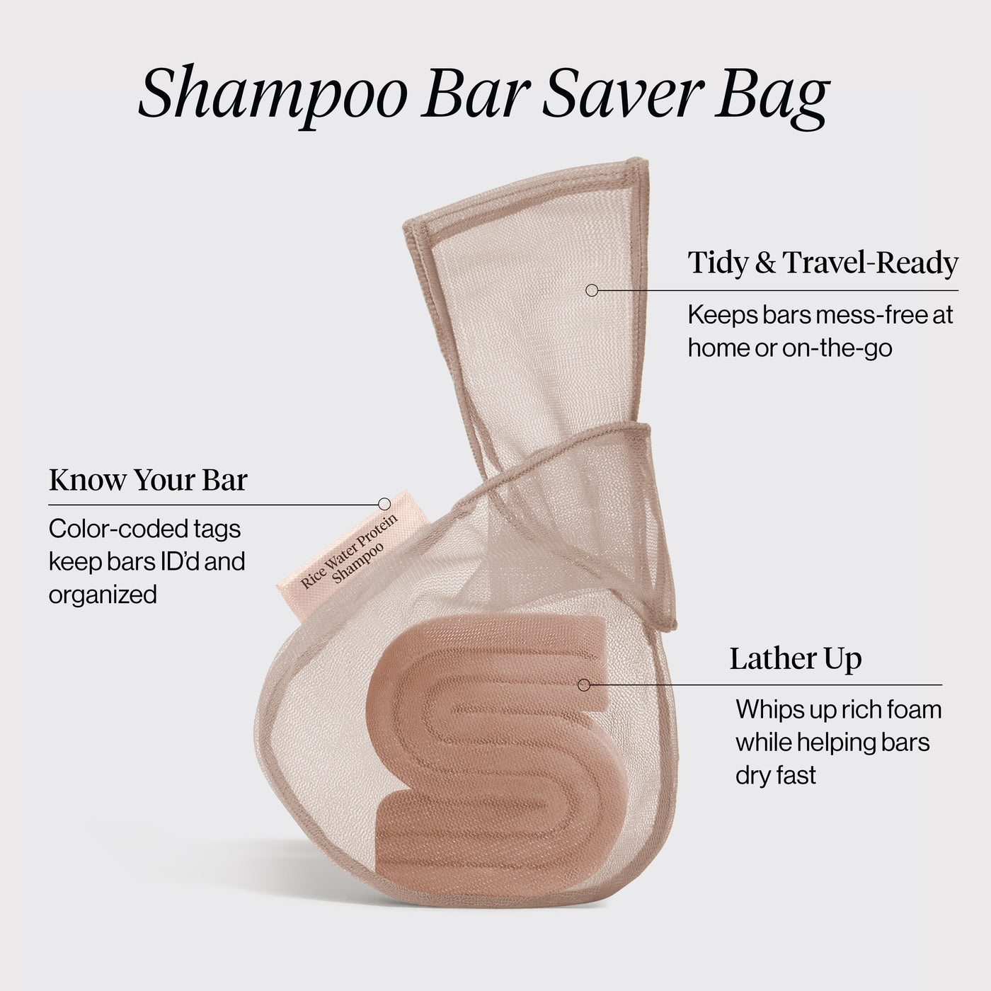 Sacchettino porta shampoo - Acqua di riso - Grigio