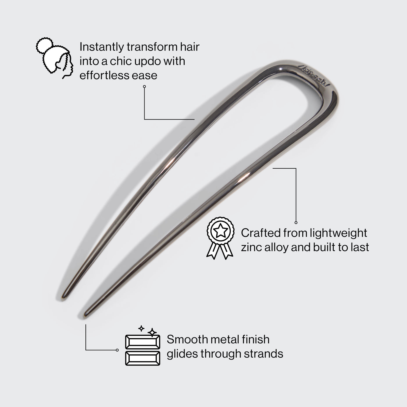 Épingle à cheveux - Hematite