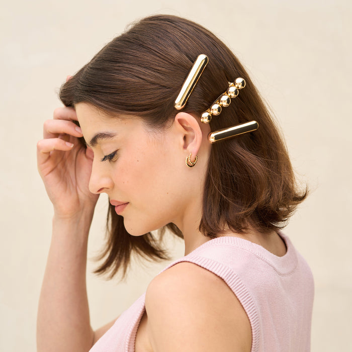 Barrette in metallo dorato
