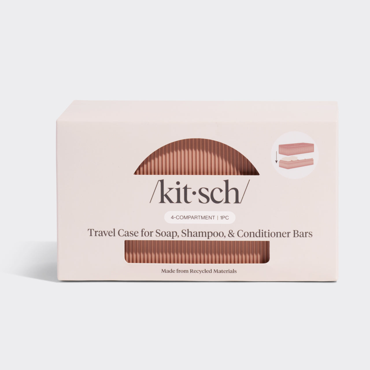 Estuche de viaje con 4 compartimentos - Terracota