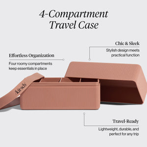Estuche de viaje con 4 compartimentos - Terracota