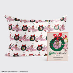 The Grinch x Kitsch Funda de almohada de satén en Cindy Lou Who
