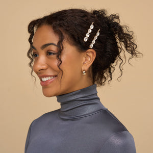 White Gemstone Bobby Pins