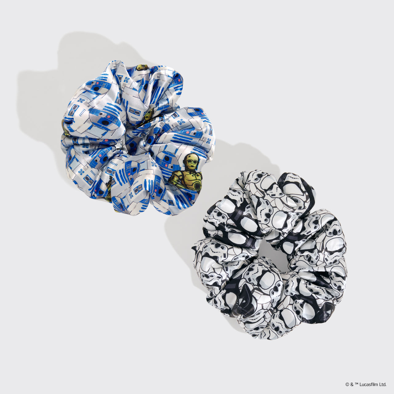 Star Wars™ & Kitsch Pillow Scrunchies® de satén de R2-D2 & Stormtroopers