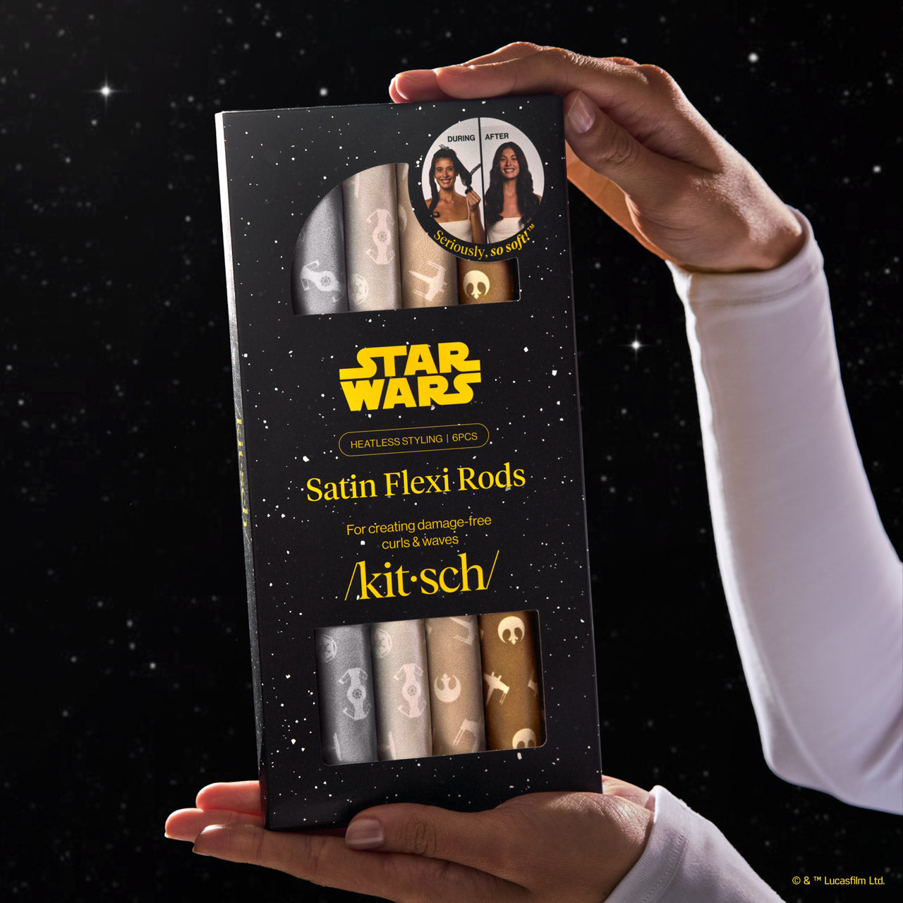Star Wars™ & Kitsch Varillas Flexibles de Satén – Lado Luminoso vs Lado Oscuro