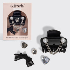 KitschPop™️ Cloud Clip y Charms en negro vintage