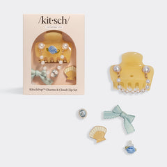 KitschPop™ Coastal Cottage Set de pinzas Cloud Clip en amarillo mantequilla