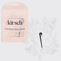 No-Snag Elastics 200pcs - Clear and Recycled Plastic Elastic Cutter 1pc - Black Set