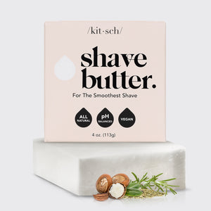 KITSCH Solid Shave Butter — hero product shot — Hydrating, buttery formula works to cushion your shave while nourishing your skin — provides a clear, mess-free shave that won't clog your razor like traditional foams