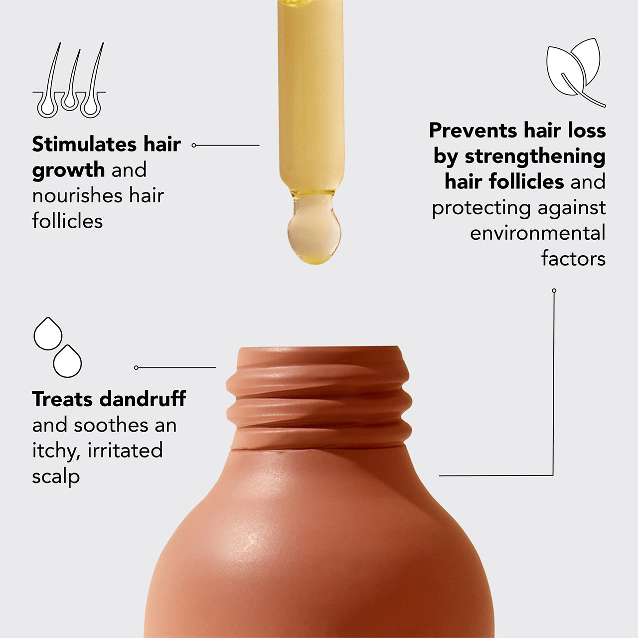 Applicateur d'huile pour le cuir chevelu + huile à la biotine