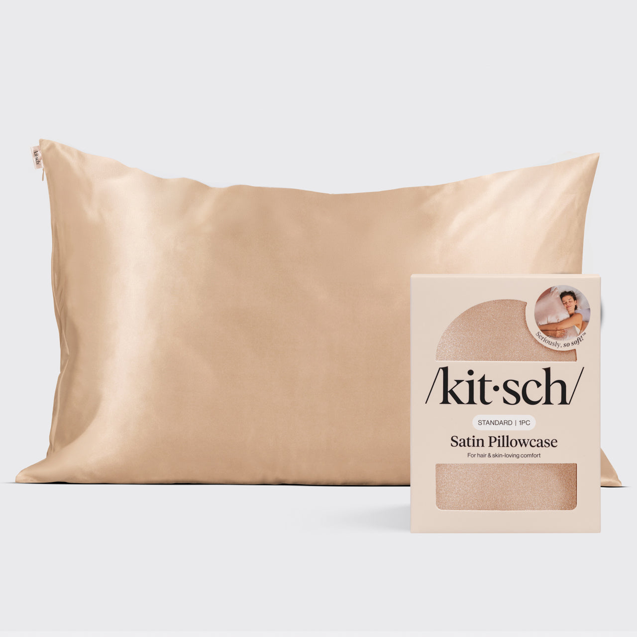 Satin Pillowcase in Champagne