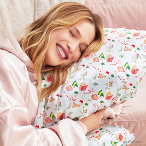 Kitsch x elf Satin Pillowcase in Periwinkle Christmas