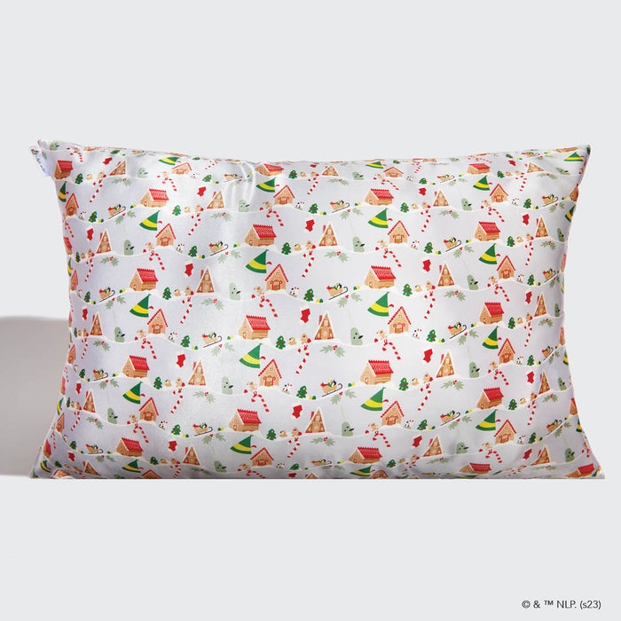 Funda de almohada de satén elf x Kitsch - Periwinkle Christmas
