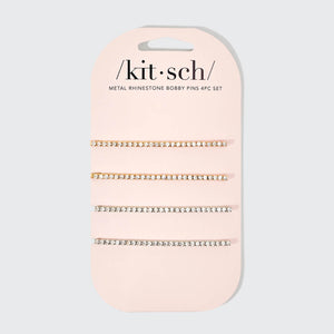 Metall Strass Extra Lange Bobby Pins 4Stück - Gold und Silber