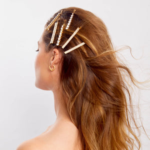 Alfinetes de metal com strass variados 4pcs - Ouro