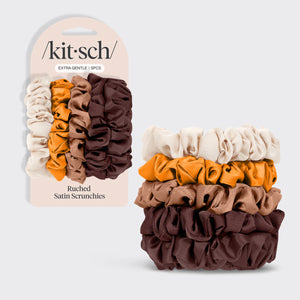 Conjunto de 5 unidades de elásticos Satin Petite Scrunchies - Sedona