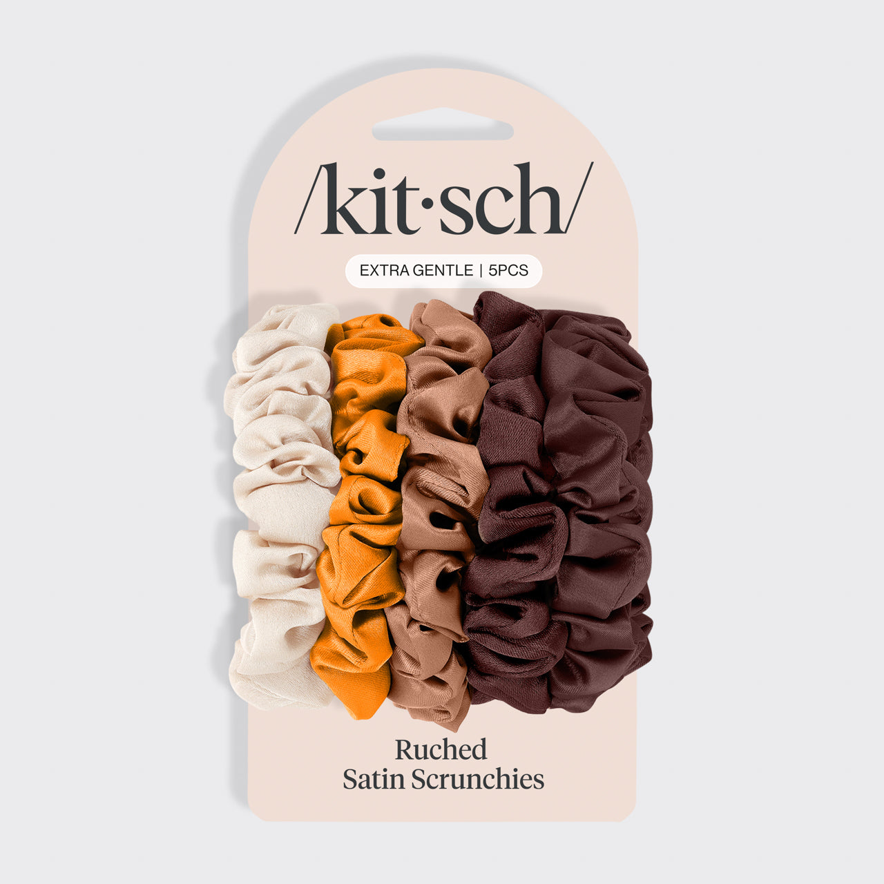 Conjunto de 5 unidades de elásticos Satin Petite Scrunchies - Sedona