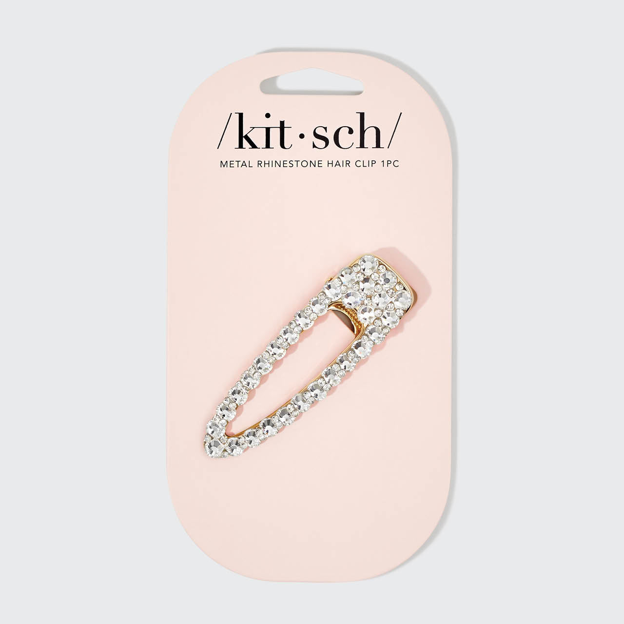 Gancho de cabelo de metal com strass de forma aberta grande 1 unidade - Ouro