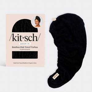 Toalha de cabelo ecológica - Preta