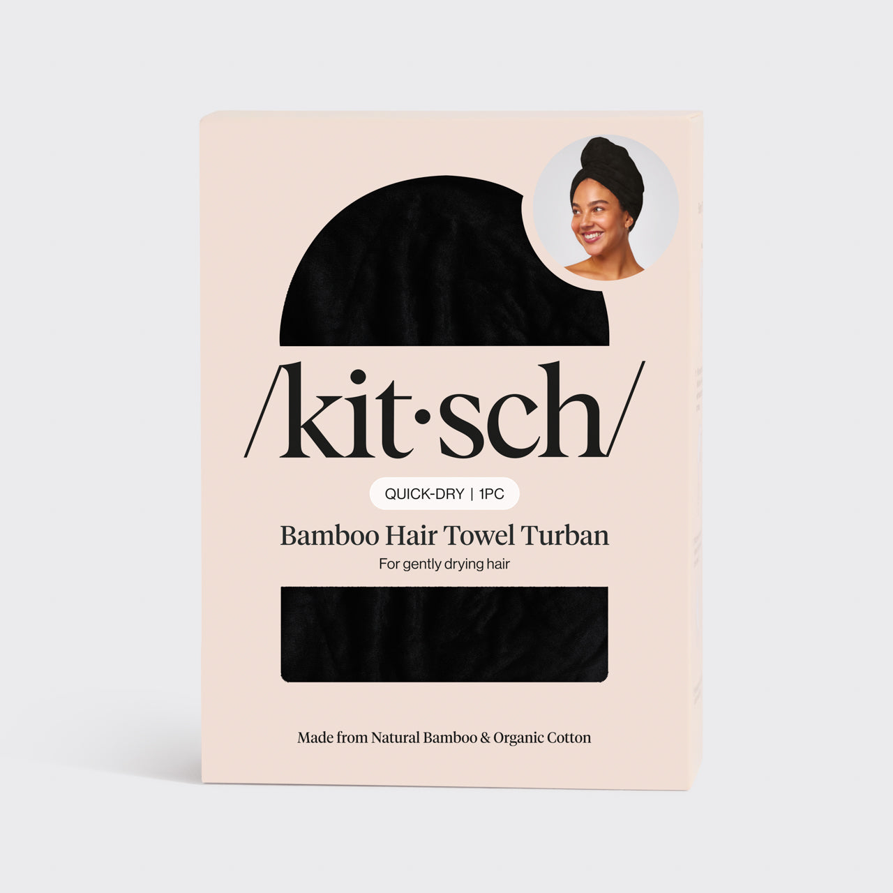 Toalha de cabelo ecológica - Preta