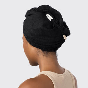 Toalha de cabelo ecológica - Preta