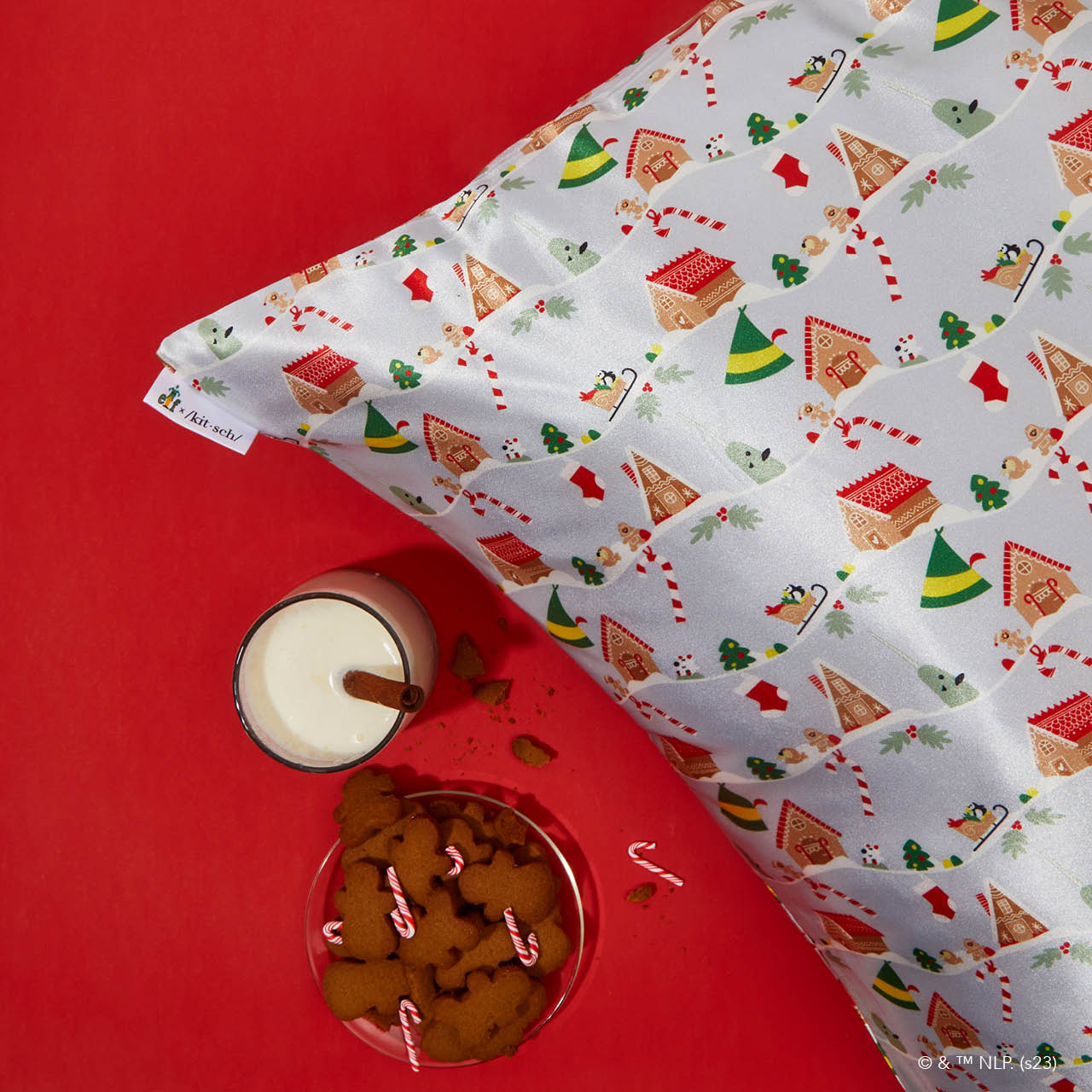 elf x Kitsch Funda de almohada de satén | King