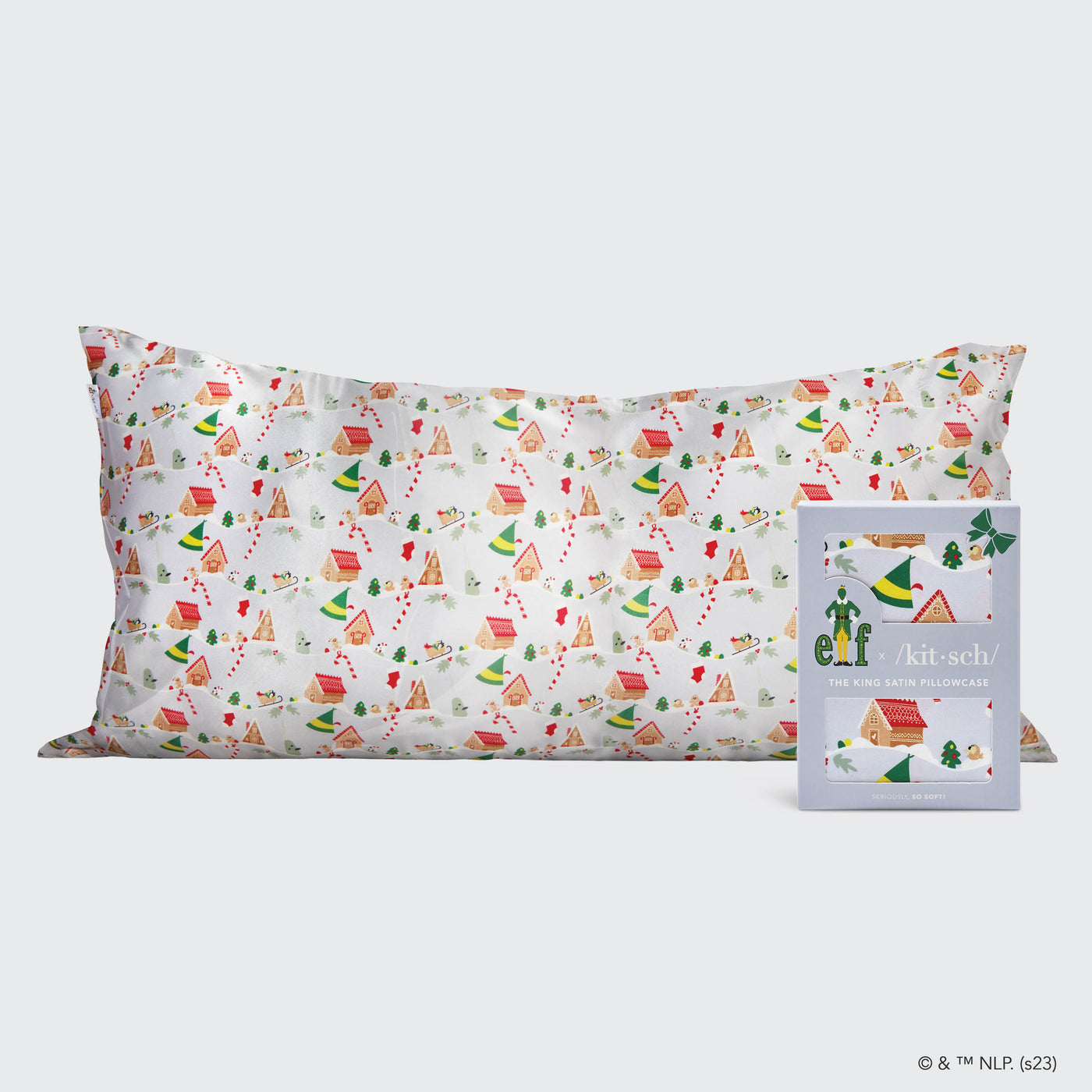 elf x Kitsch Funda de almohada de satén | King