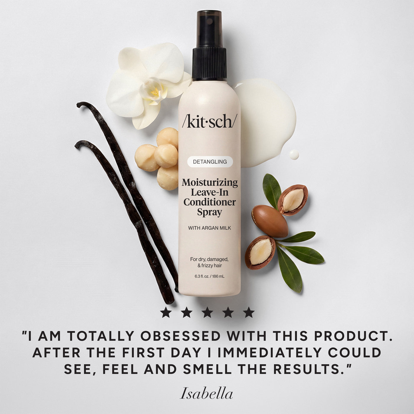 Conditionneur hydratant sans rinçage au lait d'argan