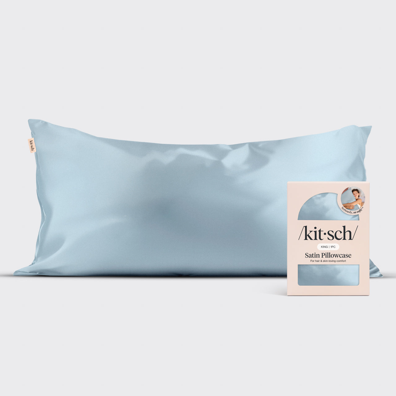 Federa in raso blu Haze - King